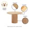 Manhattan Comfort 5-Piece Hathaway 47.24 Round Dining Set in Natural with 4 Palmer Dining Armchairs in Ivory 4-DT03DC088AR-NAIV - alternate 3